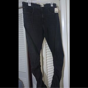Free People Black Straight Leg Jeans